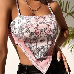 Pink Printed Bandana Top